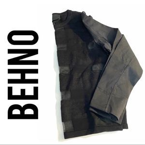 Behno Taureau Black Sheer Checkered Top